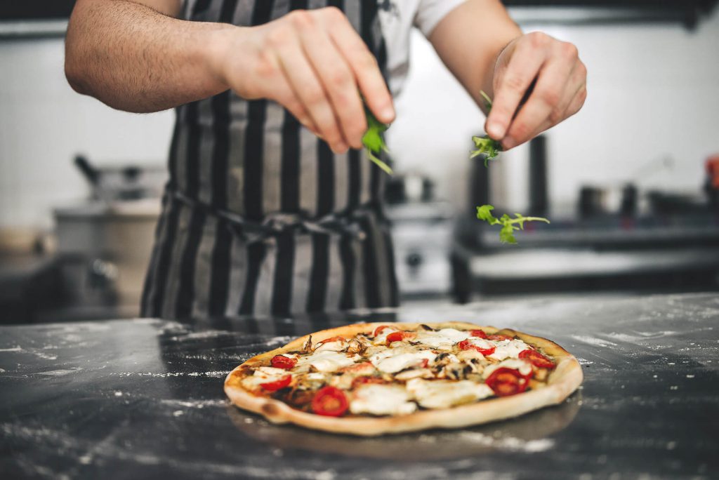 pizza with maestrella mozzarella