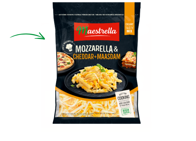 Savourez l’équilibre parfait de notre mix de fromages râpés : mozzarella, cheddar et maasdam. Fondant, crémeux et riche en saveurs, ce mélange réunit la texture fondante de la mozzarella, le goût unique du cheddar et la couleur fruitée du maasdam.