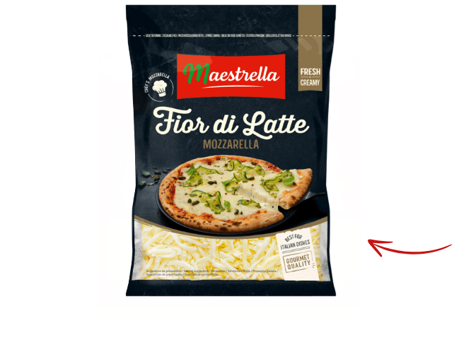 Une mozzarella crémeuse et onctueuse, élaborée selon la vraie tradition italienne ! Apportez toute l’authenticité de l’Italie dans vos créations ! Grâce à sa saveur lactée authentique, sa texture fondante et son excellent filant la Mozzarella Fior di Latte Maestrella sublime toutes vos recettes d’inspiration italienne : pizzas, focaccias, pâtes et bien plus encore. Le plus Maestrella : notre fromage râpé fond uniformément pour une onctuosité et une texture incomparable.